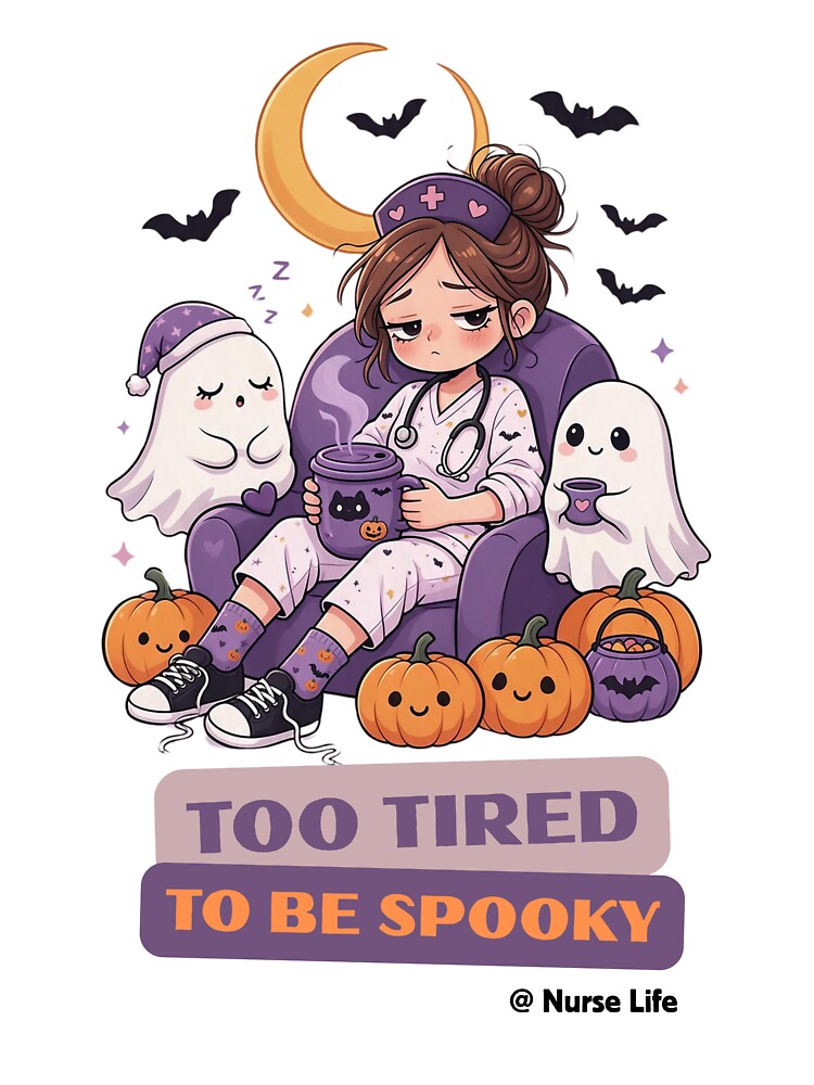 Too Tired to Be Spooky Halloween Nurse by Zenith-Co