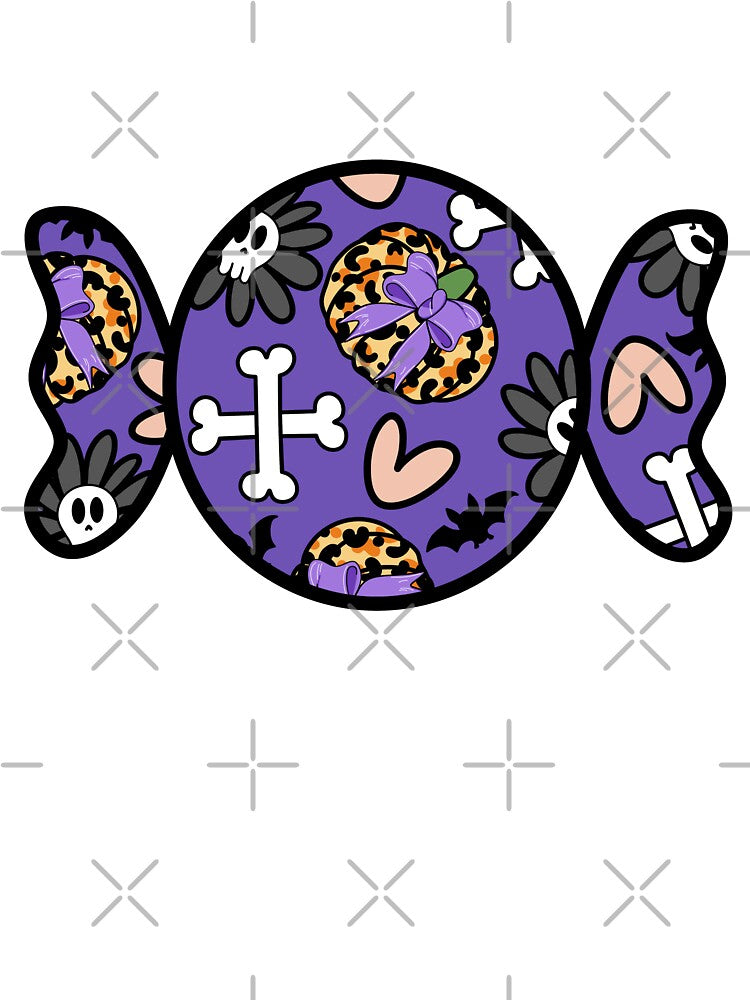 Halloween Candy with Skulls and Pumpkin Pattern Purple by MrsCreative1