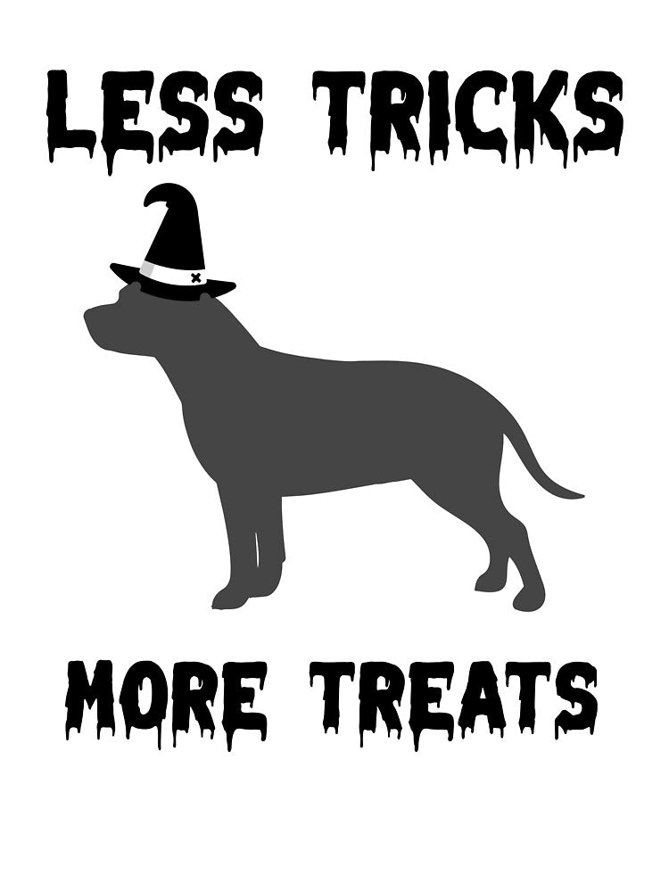 Less Tricks More Treats  – Pitt Bull Terrier Cute Halloween Dog by Hintotees