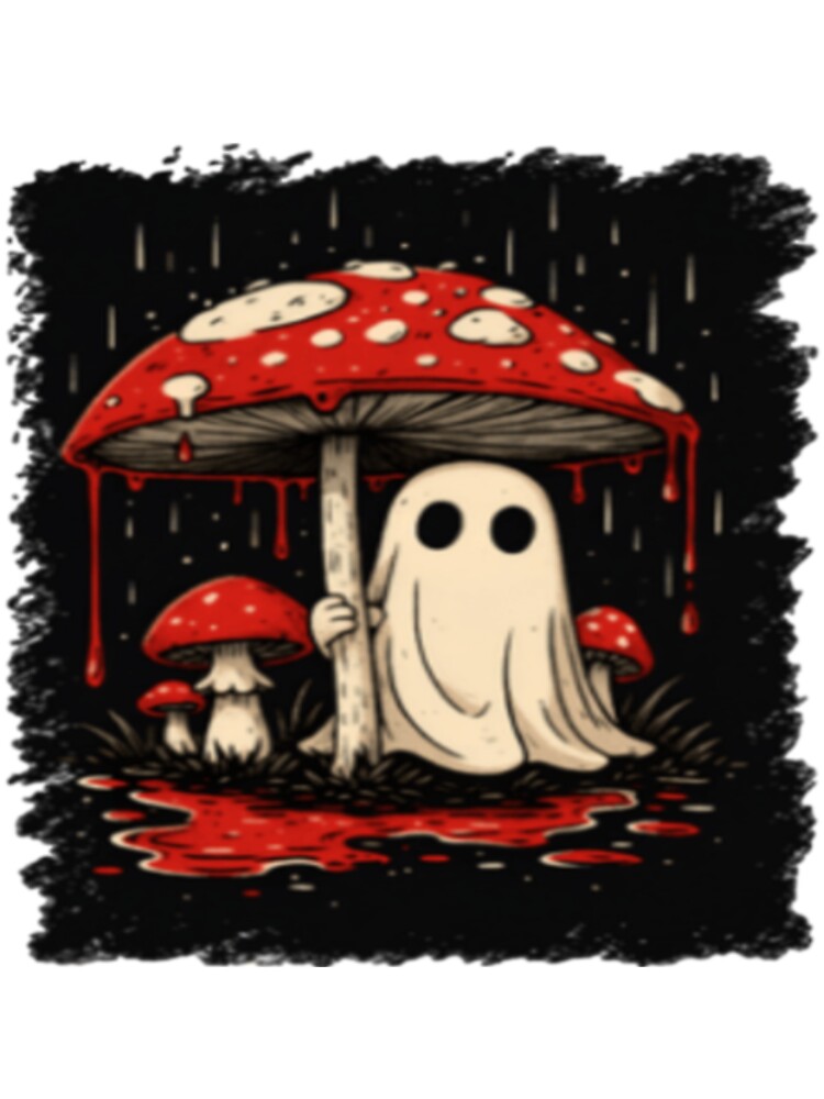 halloween ghost with mushroom by szydelkowanika