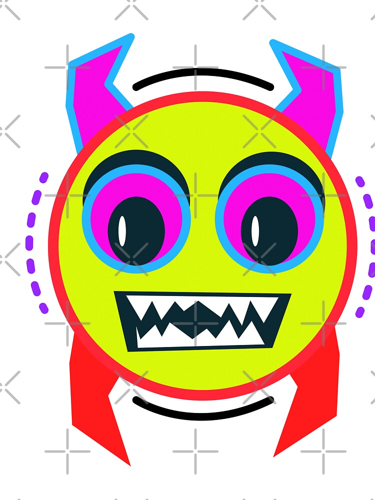 Quirky Retro 90s Demon Emoji by The Nomadic Designs