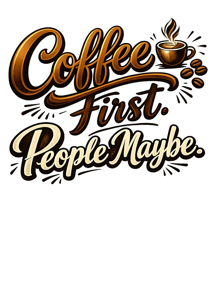Coffee First. People Maybe. – Funny Coffee Lover Typography T-Shirt Design by Karszul