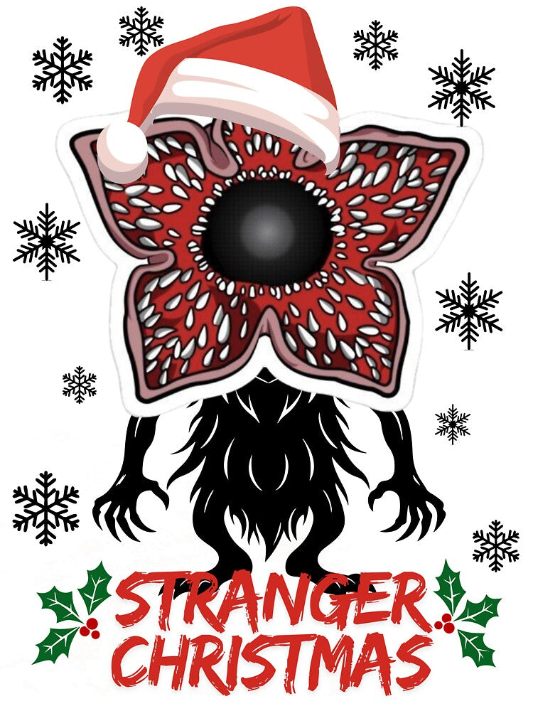 Funny Stranger Christmas T-Shirt – Classic 80s Horror Holiday Style by HcReelnaClip