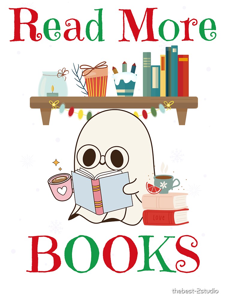 Read More Books Funny Ghost Bookworm Halloween by thebest-2studio