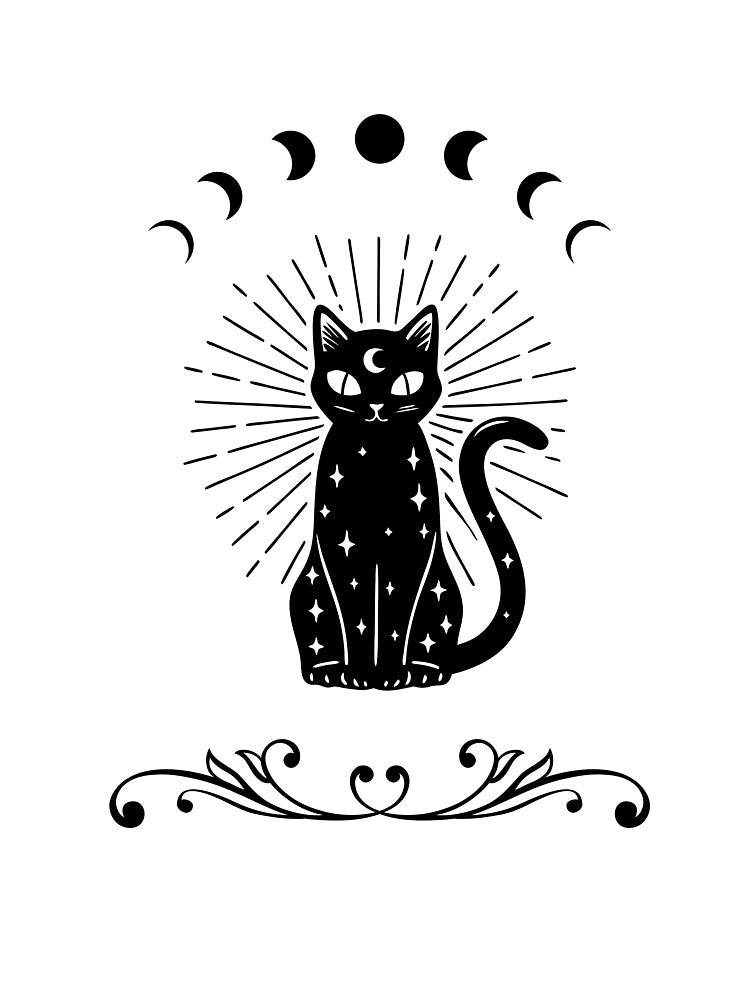 Mystical black cat by InarisArt