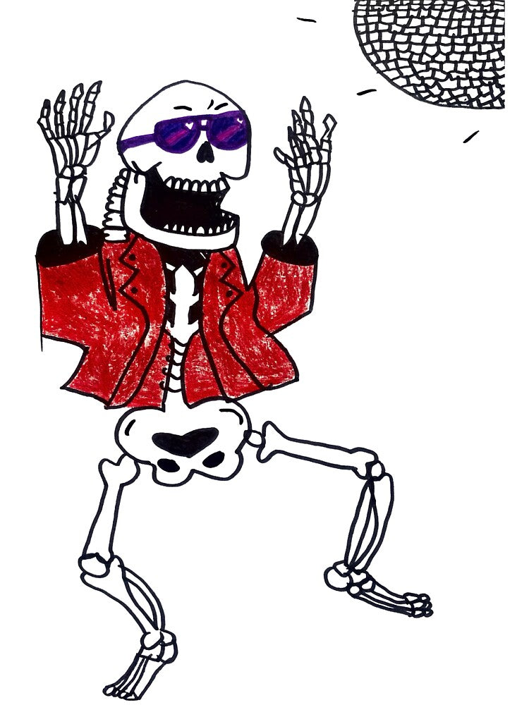 Dancing Disco Skeleton in Red Leather Jacket by MagicYana