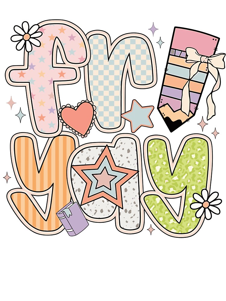 Pastel Retro Friyay Teacher Back to School Girls by KroghDs