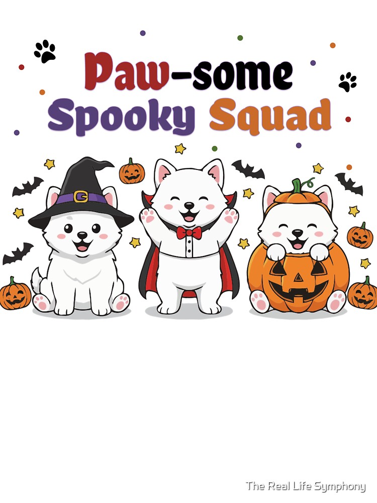 Pawsome Spooky Squad – Cute American Eskimo Dog Halloween by The Real Life Symphony