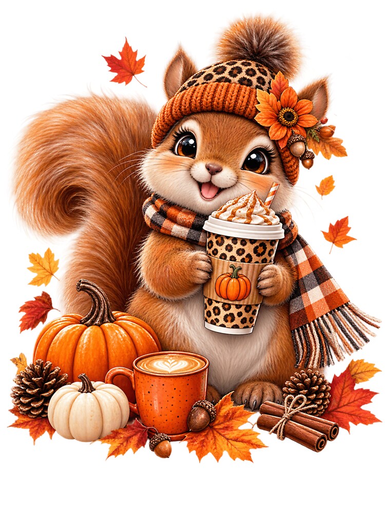 Cozy Fall Squirrel Coffee by Shopex10