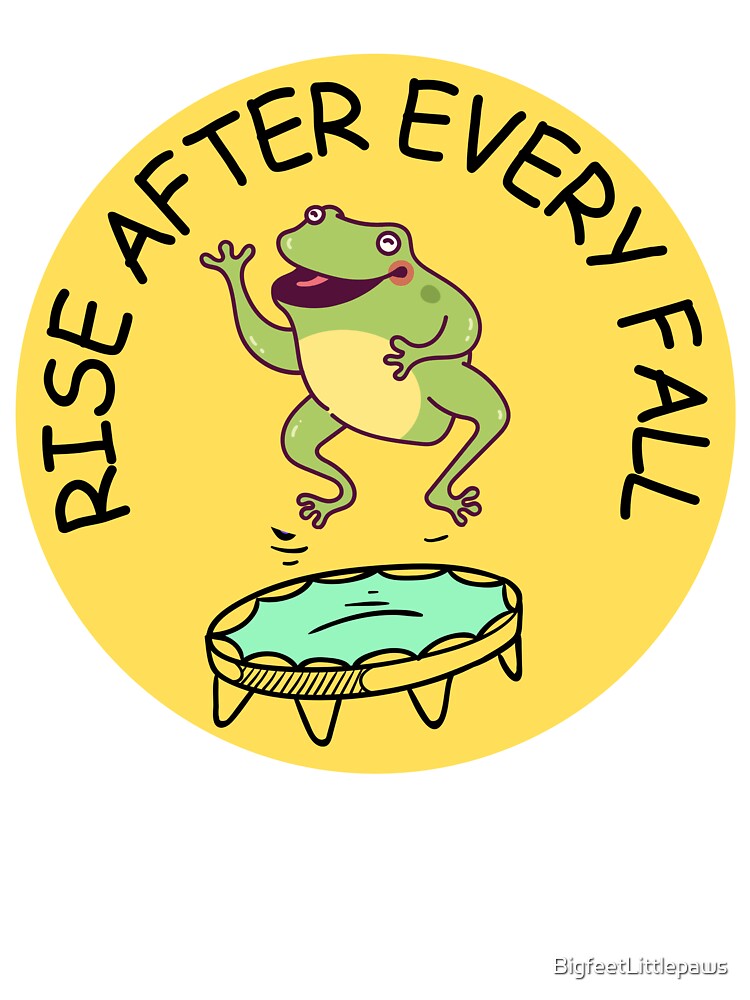 Rise after every fall, funny frog jumping on a trampoline by BigfeetLittlepaws