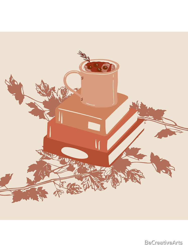 books, coffee, and autumn leaves by BeCreativeArts