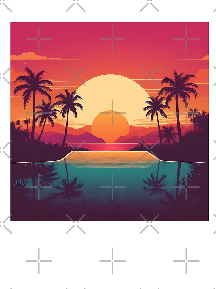 Retro Sunset Palm Trees 80s Vintage Aesthetic - 12 by RELAX STATION