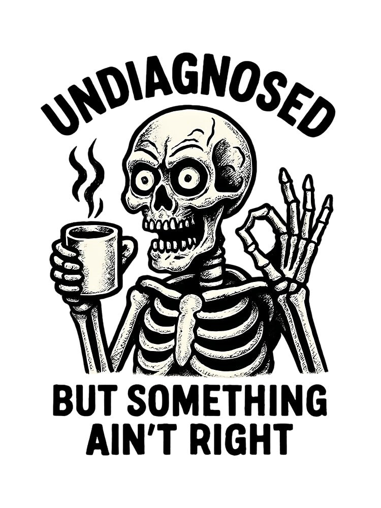 Overcaffeinated Skeleton Crazy Eyes Funny Coffee Mug Meme by DarkOriginArts