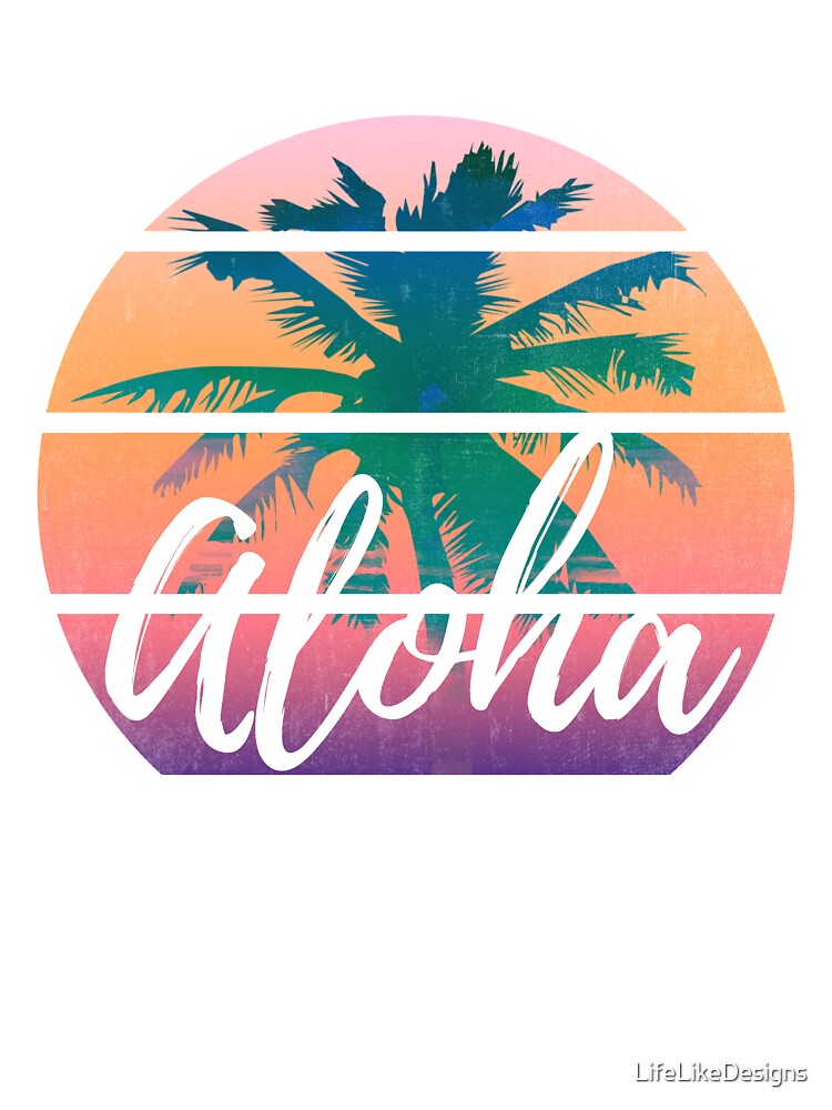 Aloha Vintage Sunset Palm Tree by LifeLikeDesigns