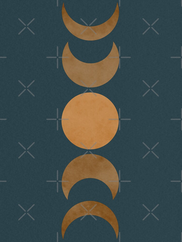 Teal and Gold Moon Phases by liz-des