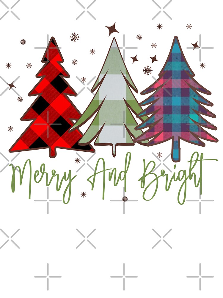Merry And Bright | Plaid Christmas | Retro Vintage Christmas Aesthetic by Jollys-ArtShop