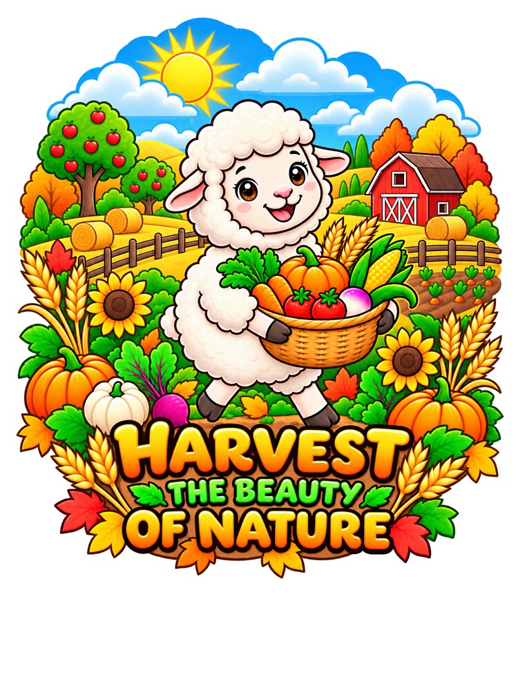 Harvest the Beauty of Nature - Cute Sheep Fall Harvest by TriStudio