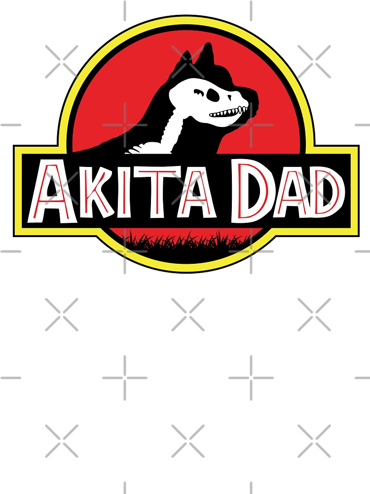 (For Bright Background) Jurassic American Akita Dad by More Cute Dogs