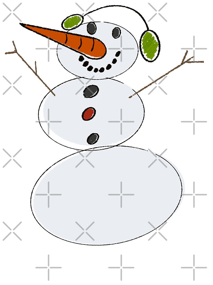 Cute Cartoon Snowman with Earmuffs - Fun Winter Holiday Illustration by TheArtOfTreble