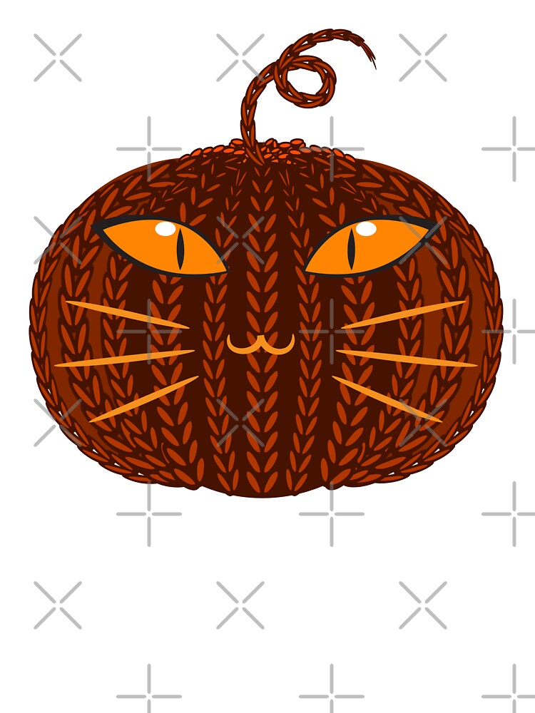 Halloween Cat Pumpkin - Crochet Cat Pumpkin Funny in Brown Orange Color by MisPuHoney