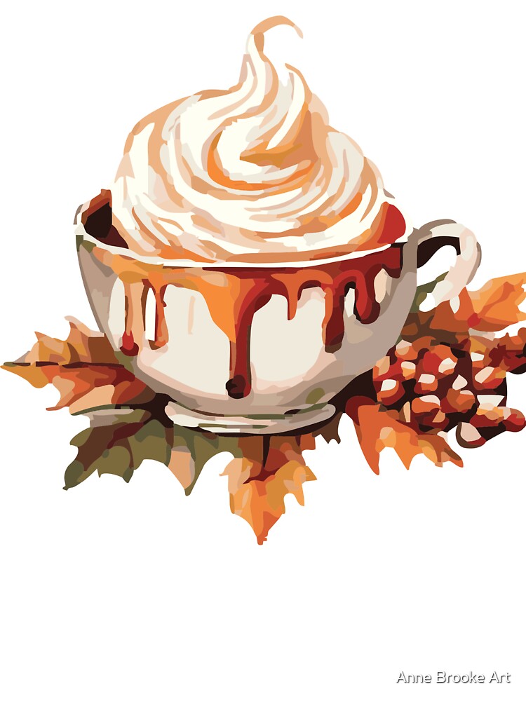 Caramel Drizzle Latte Cozy Fall Coffee Art by Anne Brooke Art by Anne Brooke Art