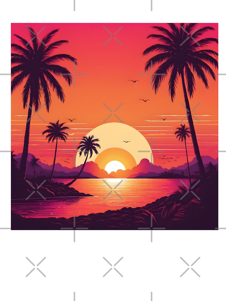 Retro Sunset Palm Trees 80s Vintage Aesthetic - 19 by RELAX STATION