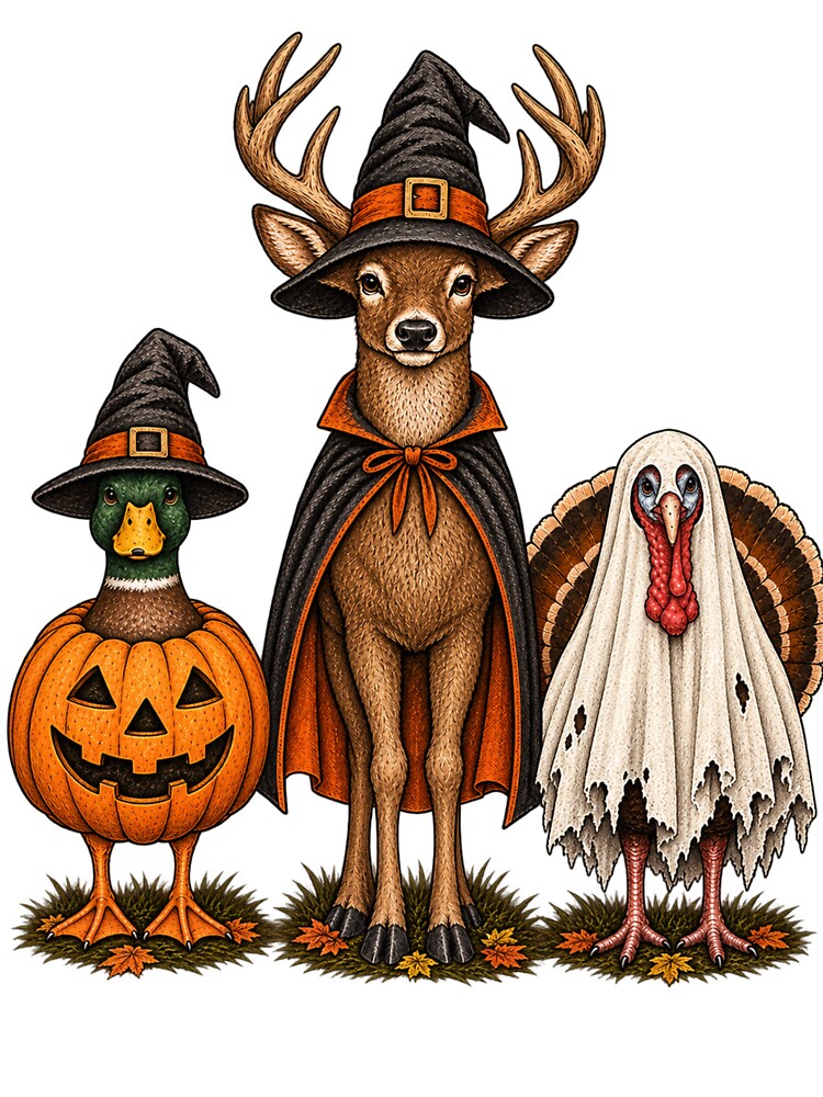 Halloween Deer Duck Turkey Vintage by Shopex10