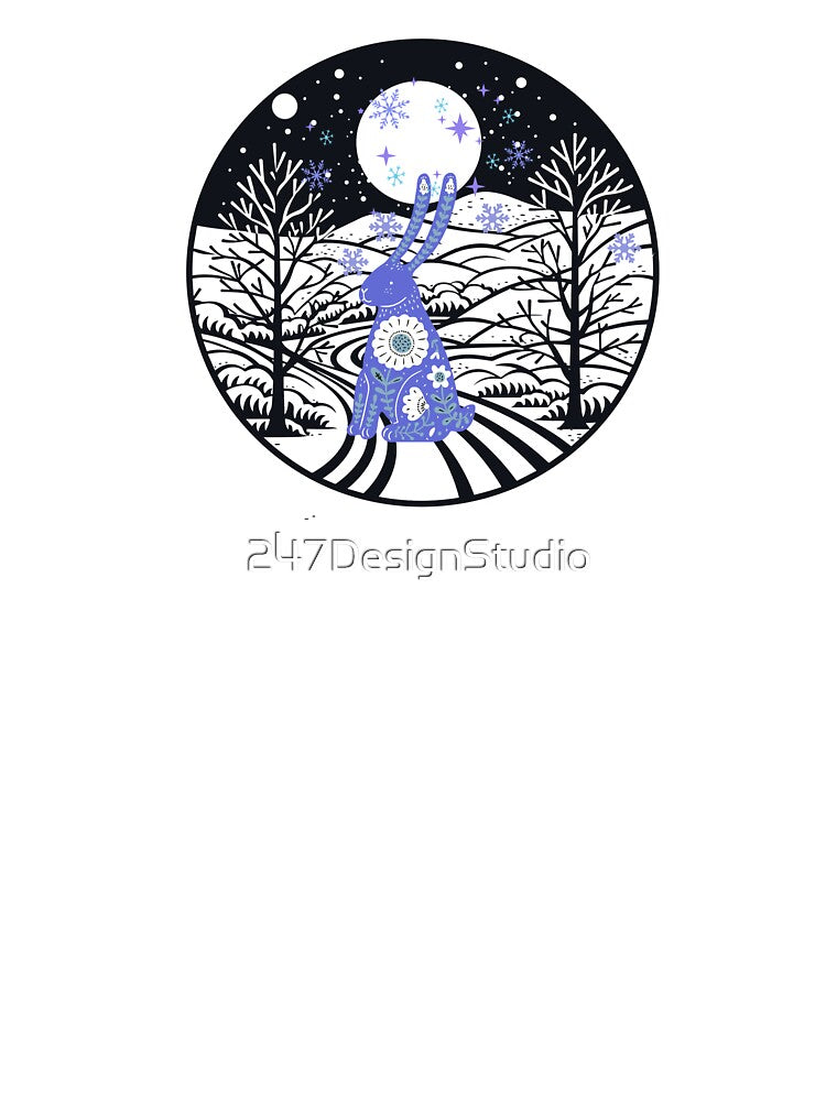 Zen rabbit in the silence of snow by 247DesignStudio