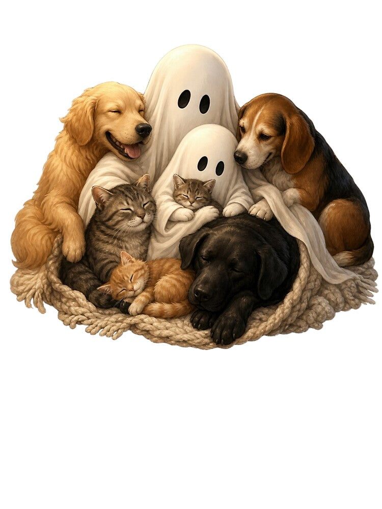 Ghost Dog Cuddle Pile by InkNovaLab