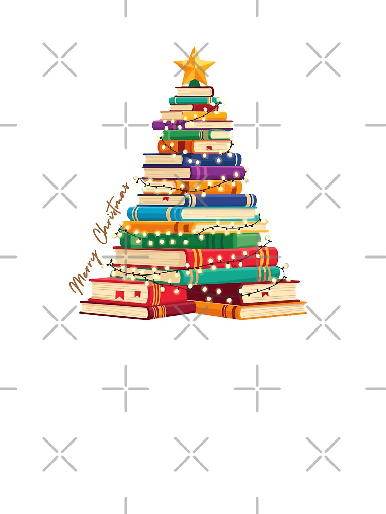Book Tree Christmas – Festive Holiday Design for Book Lovers by Mruga