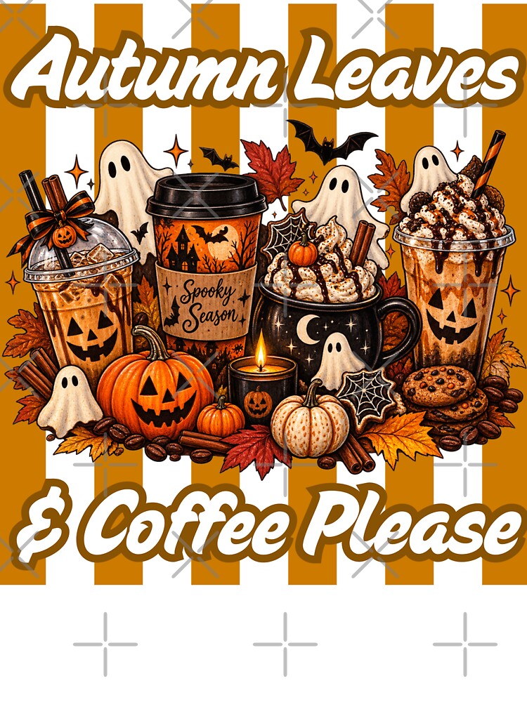 Autumn Leaves & Coffee Please - Spooky Season Ghost Pumpkin Coffee by Neurospicy Trolls