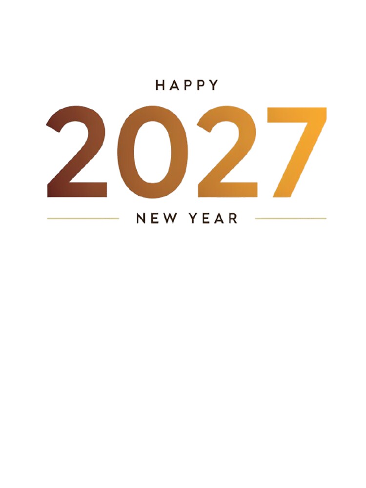 Happy 2027 New Year Gold Typography Celebration Design by Craft99