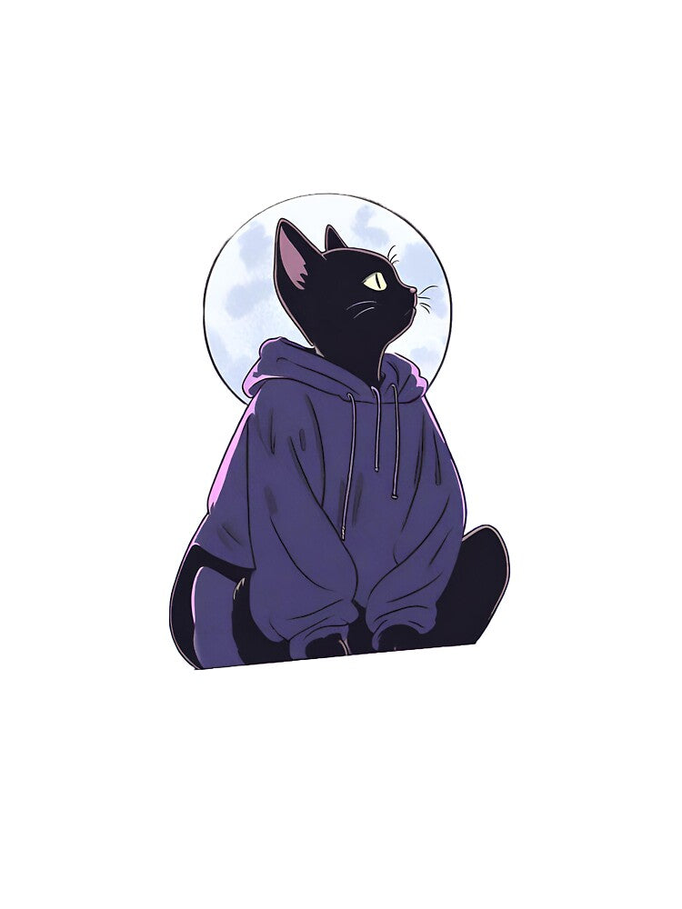 Lone Black Hooded Cat - Night Time Mood by MinezJi15