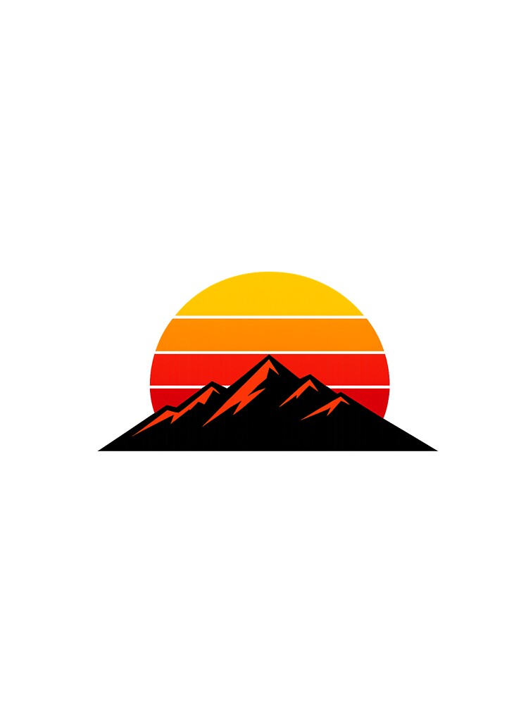 Retro Sunset Mountain – Vintage 80s Aesthetic Landscape by ArtWaveStudio8