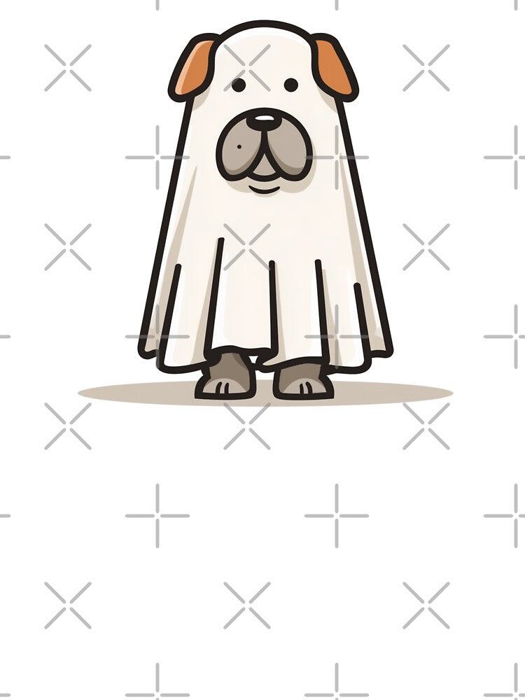 Halloween Ghost Dog – Cute Minimal Illustration by Clawffirmations