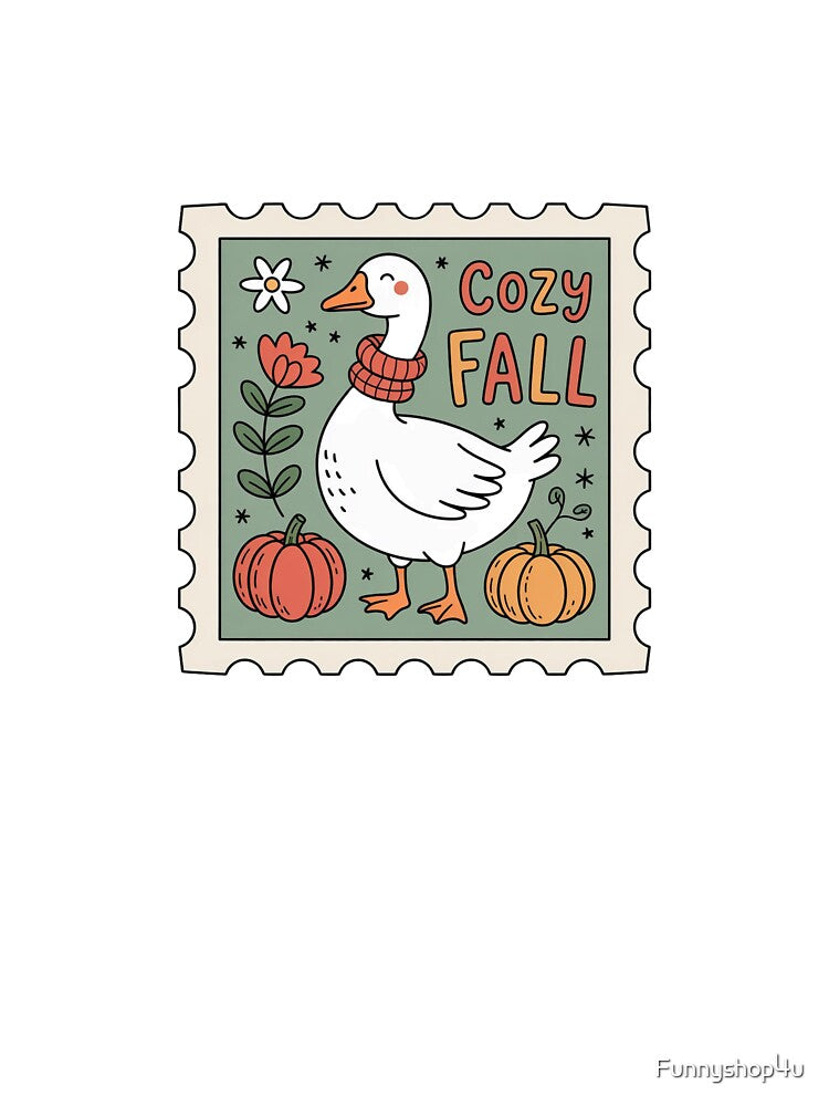 Cozy Fall Goose – Autumn Farmhouse Design - Boho Doodle by CanvasbyCaro