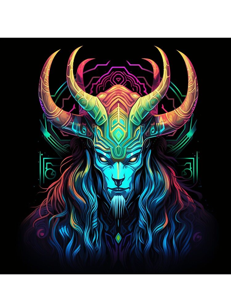 Goat God Neon Pop Art 1 by AstroRisq