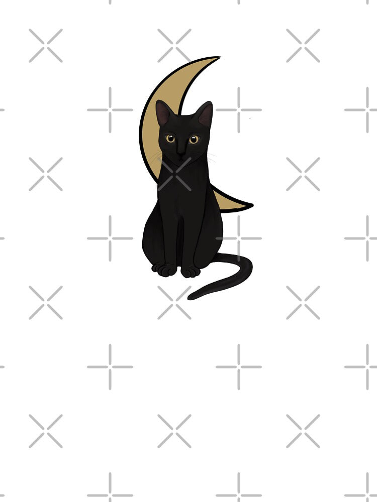 black cat and the moon by jhein-art