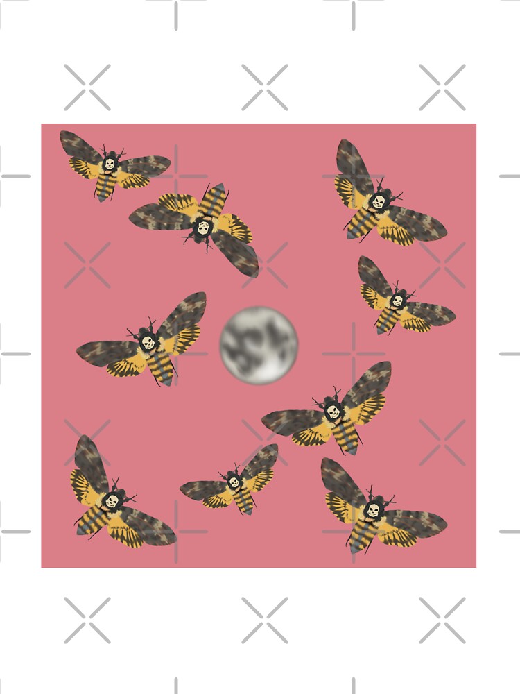 Death's Head Moth and Moons Pink by Ashley Gagnon