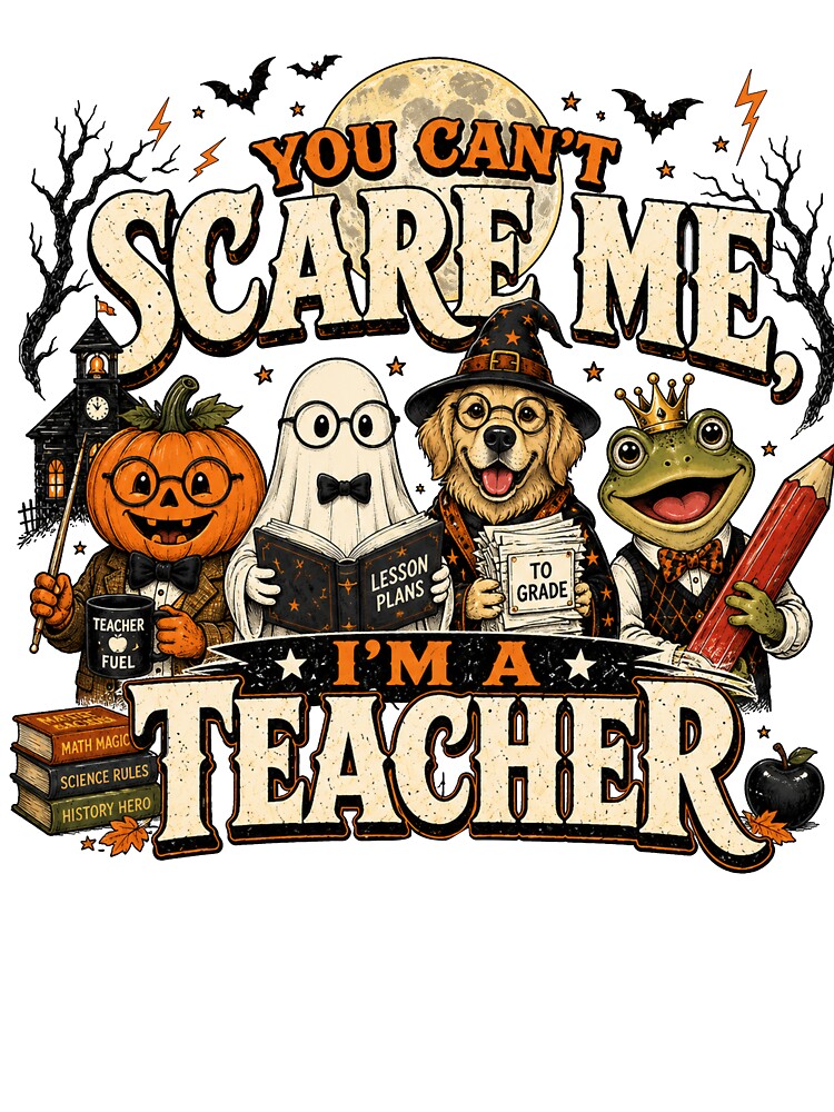 You Can't Scare Me I'm a Teacher Halloween Funny Teacher by Spyshirt