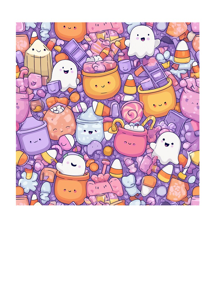 Trick or Treat Candy Land – Spooky Cute Halloween Illustration by Kawaii Patterns | Chubby Animals & Cute Ghosts