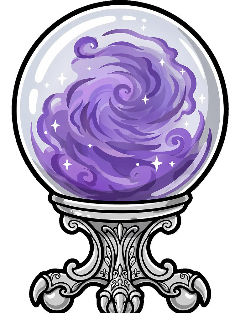 Crystal Ball on Silver Stand by IllumeInk
