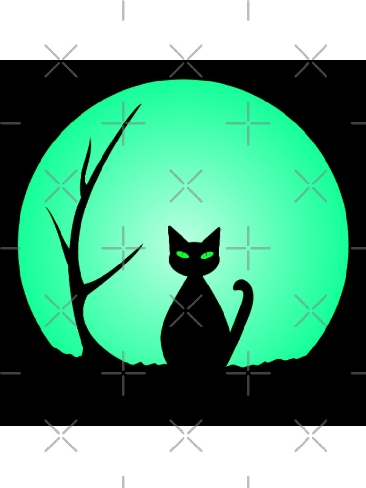 Black Cat with the Moon by TotallyRetroArt
