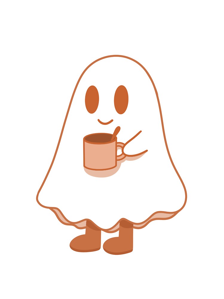 A sweet ghost with a cup of tea/coffee and rubber boots by loulou-artifex