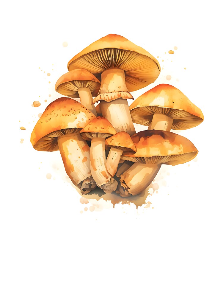 Golden Chanterelle Mushrooms Watercolor Painting by RawNaturePrints