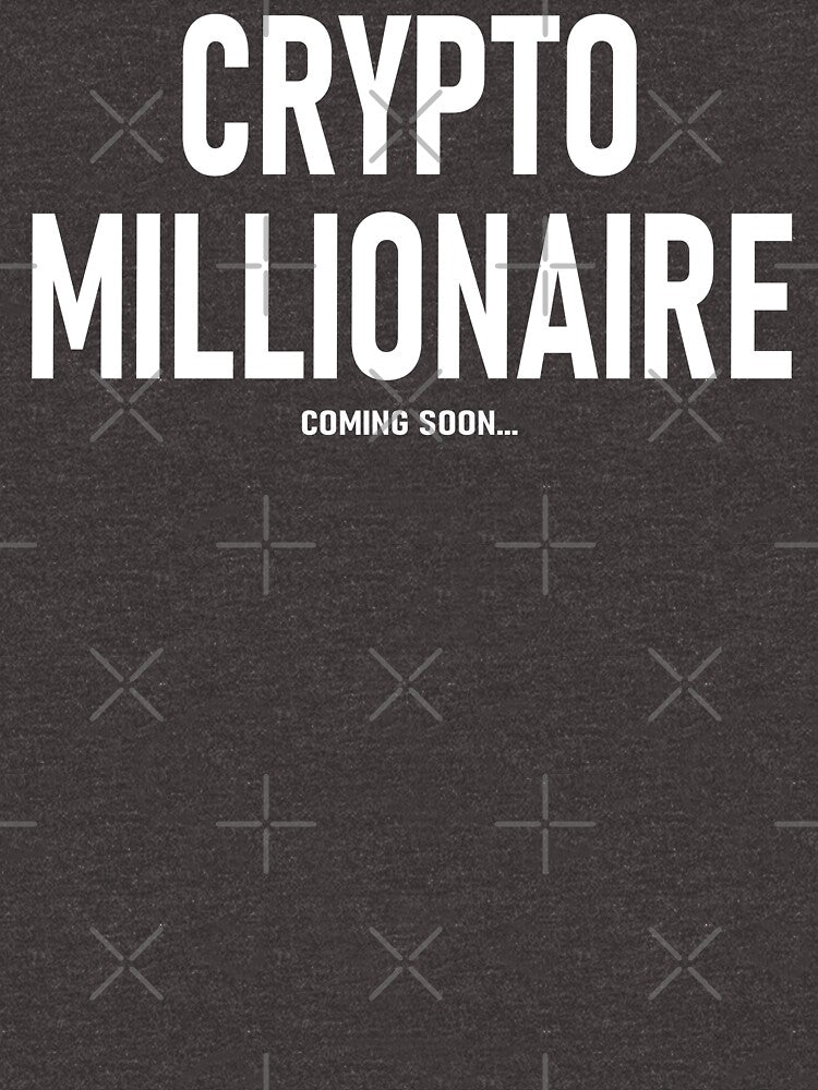 Crypto Millionaire Funny Tee Shirt Cute Letter - Black by ShumShumShop