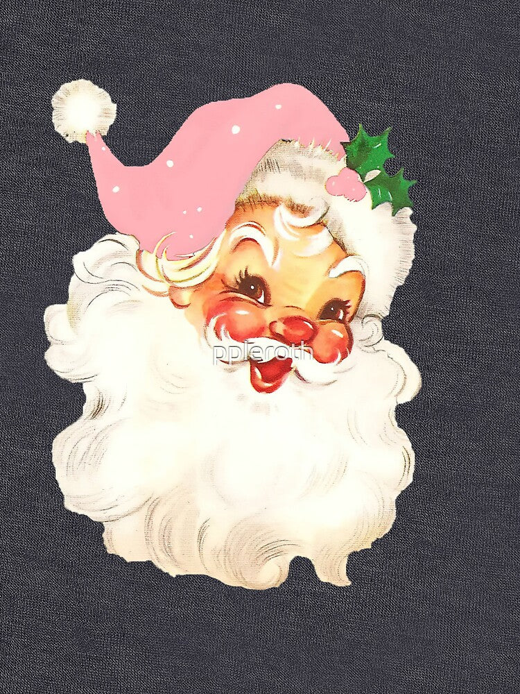 Pink Christmas Santa Sweatshirt, Vintage Santa Sweatshirt, Retro Christmas Santa, Holiday Clothing Women, Christmas Sweatshirt for Woman by ppleroth