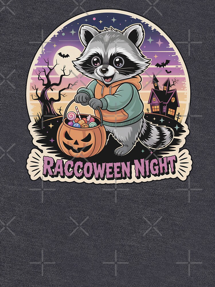 Raccoween Night | Retro Halloween Raccoon Sticker by Nuist25