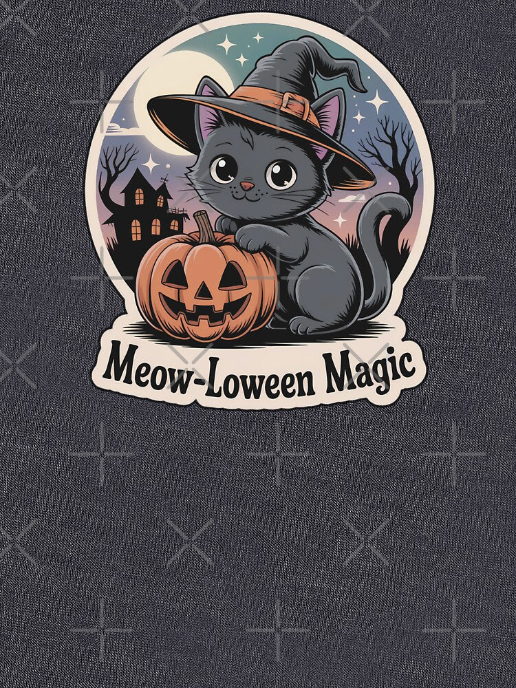 Meow-Loween Magic | Retro Black Cat Halloween Sticker by Nuist25