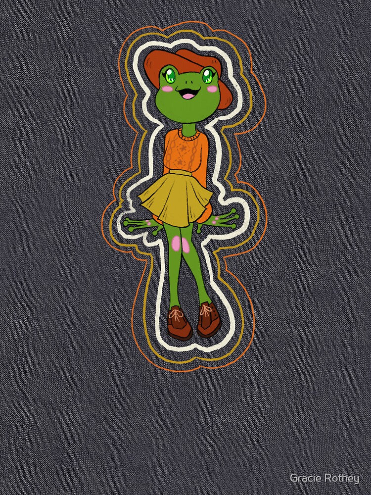 Sweater Frog Girl by Gracie Rothey